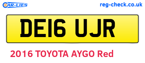 DE16UJR are the vehicle registration plates.