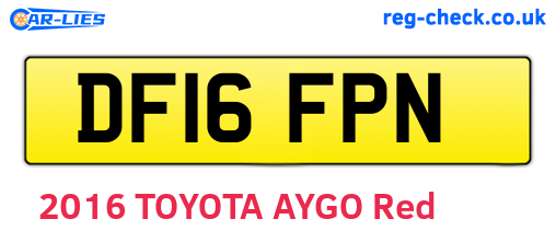 DF16FPN are the vehicle registration plates.