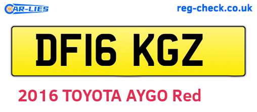 DF16KGZ are the vehicle registration plates.