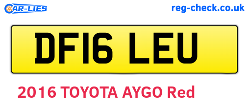 DF16LEU are the vehicle registration plates.