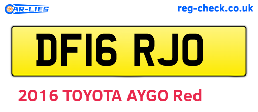 DF16RJO are the vehicle registration plates.