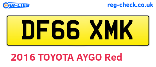 DF66XMK are the vehicle registration plates.
