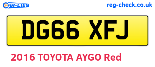 DG66XFJ are the vehicle registration plates.
