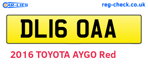 DL16OAA are the vehicle registration plates.