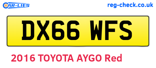 DX66WFS are the vehicle registration plates.