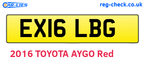 EX16LBG are the vehicle registration plates.