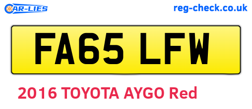 FA65LFW are the vehicle registration plates.