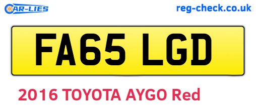 FA65LGD are the vehicle registration plates.