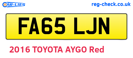 FA65LJN are the vehicle registration plates.