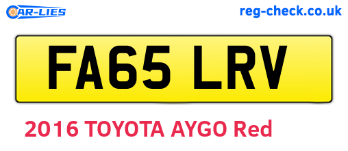 FA65LRV are the vehicle registration plates.