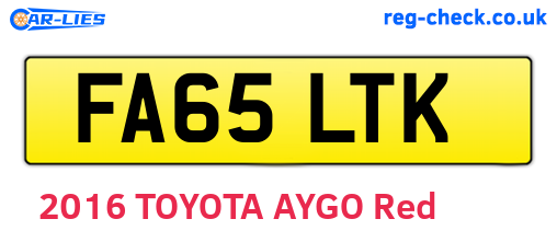 FA65LTK are the vehicle registration plates.