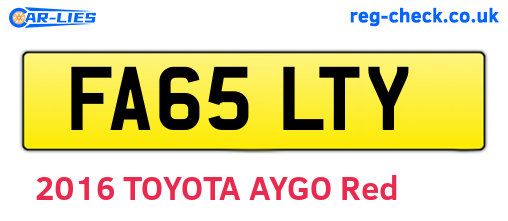FA65LTY are the vehicle registration plates.