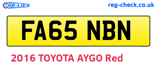 FA65NBN are the vehicle registration plates.