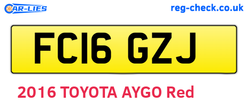 FC16GZJ are the vehicle registration plates.