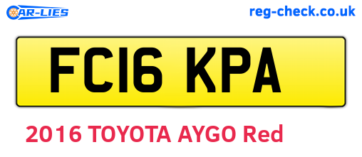 FC16KPA are the vehicle registration plates.