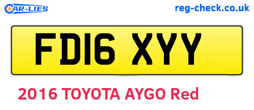 FD16XYY are the vehicle registration plates.
