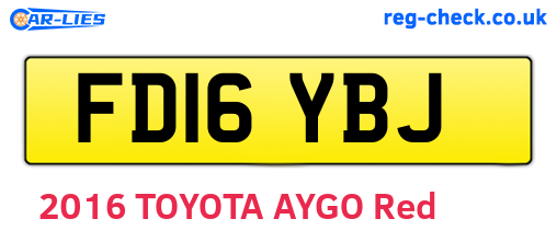 FD16YBJ are the vehicle registration plates.