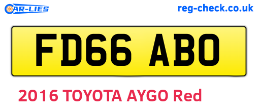 FD66ABO are the vehicle registration plates.