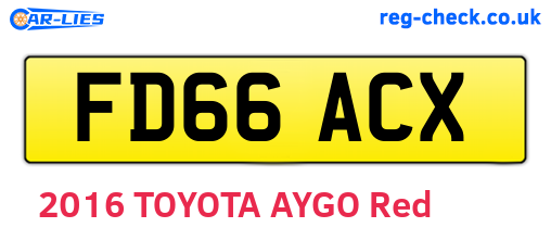 FD66ACX are the vehicle registration plates.