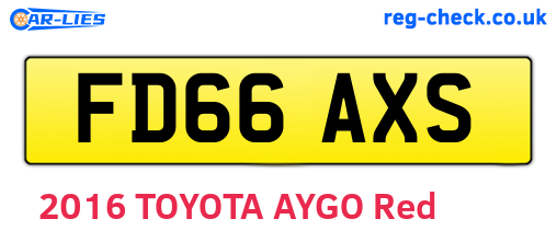 FD66AXS are the vehicle registration plates.