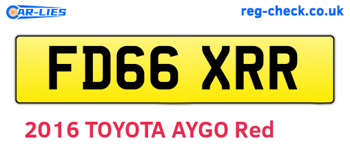 FD66XRR are the vehicle registration plates.