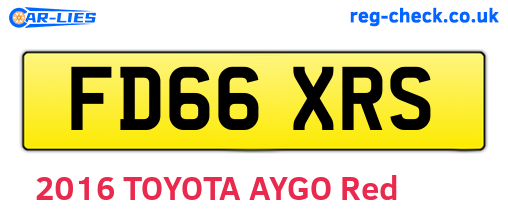 FD66XRS are the vehicle registration plates.