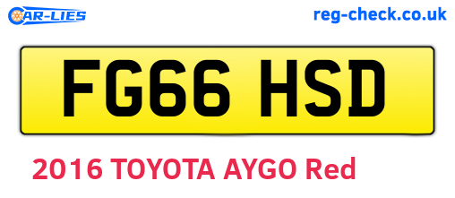 FG66HSD are the vehicle registration plates.