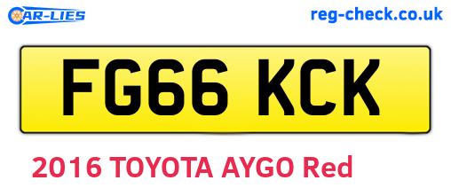 FG66KCK are the vehicle registration plates.