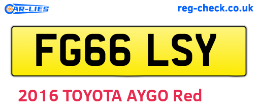 FG66LSY are the vehicle registration plates.