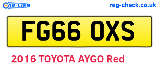 FG66OXS are the vehicle registration plates.