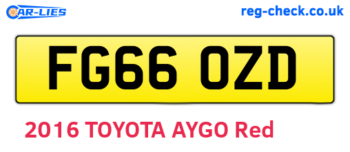 FG66OZD are the vehicle registration plates.