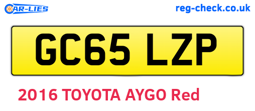 GC65LZP are the vehicle registration plates.
