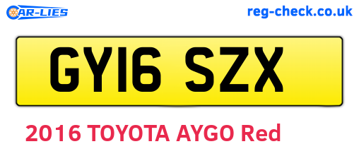 GY16SZX are the vehicle registration plates.