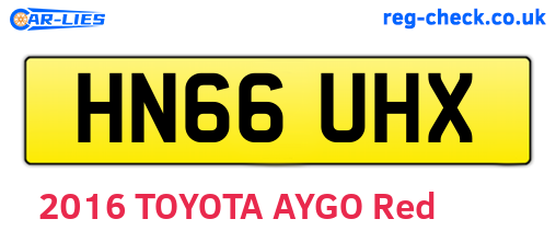 HN66UHX are the vehicle registration plates.