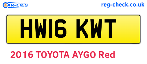 HW16KWT are the vehicle registration plates.