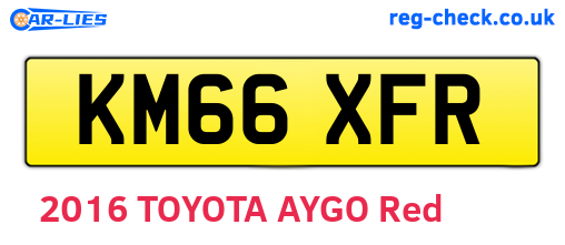 KM66XFR are the vehicle registration plates.