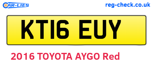 KT16EUY are the vehicle registration plates.