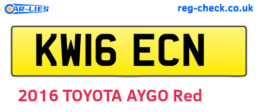 KW16ECN are the vehicle registration plates.