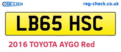 LB65HSC are the vehicle registration plates.