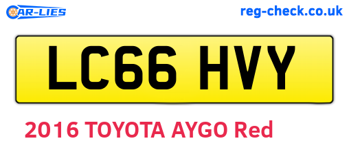LC66HVY are the vehicle registration plates.