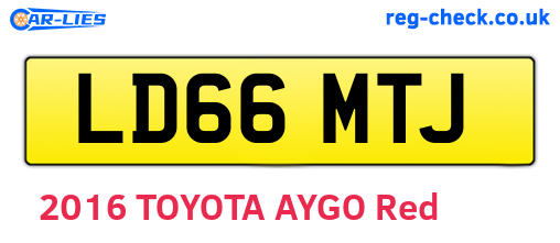 LD66MTJ are the vehicle registration plates.