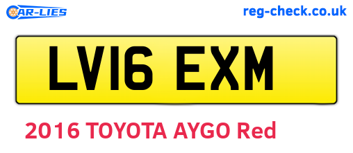 LV16EXM are the vehicle registration plates.