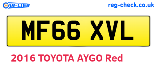 MF66XVL are the vehicle registration plates.