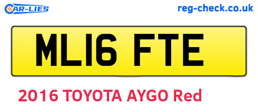 ML16FTE are the vehicle registration plates.