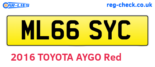 ML66SYC are the vehicle registration plates.