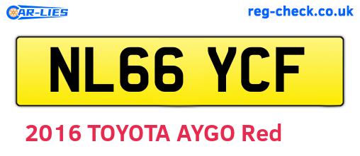 NL66YCF are the vehicle registration plates.
