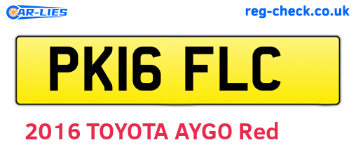 PK16FLC are the vehicle registration plates.