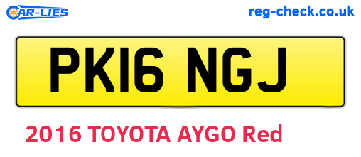 PK16NGJ are the vehicle registration plates.
