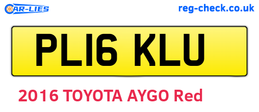 PL16KLU are the vehicle registration plates.