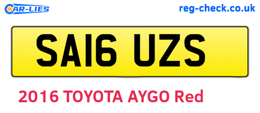 SA16UZS are the vehicle registration plates.